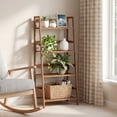 thumbnail image 5 of Gymax 4-Tier Bamboo Ladder Shelf Plant Display Stand Rack Bookshelf Natural, 5 of 10