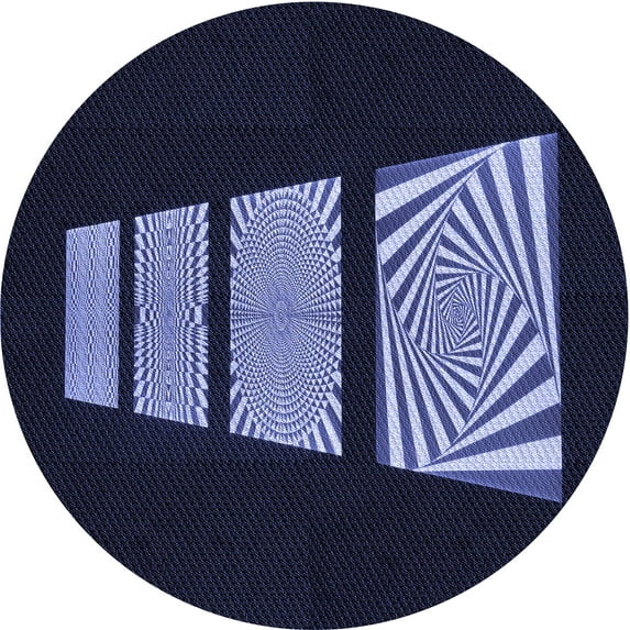 Ahgly Company Machine Washable Indoor Round Transitional Night Blue Area Rugs, 7' Round