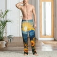 thumbnail image 5 of Vsdgher Elegant Sunset Sunflower Print Mens Pajama Pants Sleep & Lounge Pants, PJ Bottoms With elastic waistb and Pockets, 5 of 5