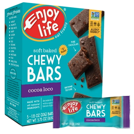 (Pack of 5), Enjoy Life Soft Baked Chewy Bars Cocoa Loco, 1.15 Oz, 5 Ct