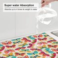 thumbnail image 3 of Uemuo Colorful Butterflies Pattern Dish Drying Mat,16*18 inch Absorbent Dish Drainer Kitchen Counter,Large Size Dish Drying Pad for Countertops,Sinks,Draining Racks, 3 of 6