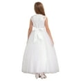 thumbnail image 4 of Raenseen Robe de Demoiselle d'Honneur en Mousseline Rose pour Adolescente Sans Manches à Col Rond Robes de Danse Robe de Bal Blanche 4, 4 of 7