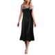 thumbnail image 1 of Gibobby Maxi Vestido De Dama Vestido liso a la moda para mujer, vestido holgado con cuello de y tirantes sin mangas, camisón para el(Negro, XXXL), 1 of 5