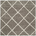 thumbnail image 1 of Safavieh Hudson Shag Collection SGH281B Grey and Ivory Square Area Rug, 7 feet Square (7' Square), 1 of 5