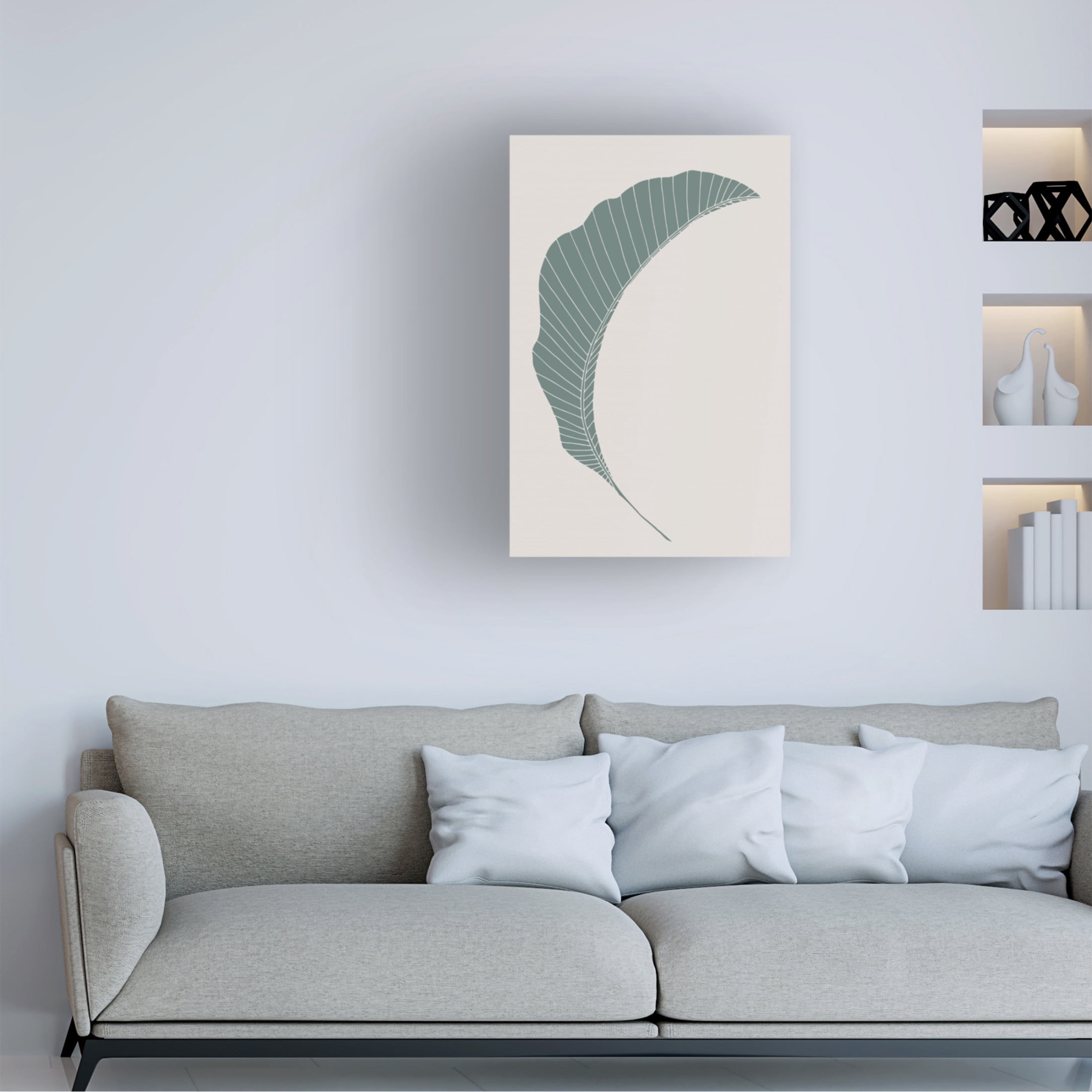 Canvas Wall Art - Pictufy Studio Ii 'Banana Leaf Green' Wall Art for Living Room, Bedroom, or Office Décor by Trademark Fine Art - 12 x 19 Inches