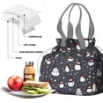 thumbnail image 4 of Dark Christmas Snowman Pattern Drawstring Lunch Bag Women - Drawstring Lunch Bag Insulated for Work Office - Stain-Resistant Large Lunchbags for Women with Multi-Pockets, 4 of 6