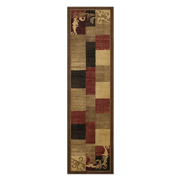 Home Dynamix Catalina Pierre Contemporary Scroll Runner Area Rug, Brown/Red, 1'9"x6'9"