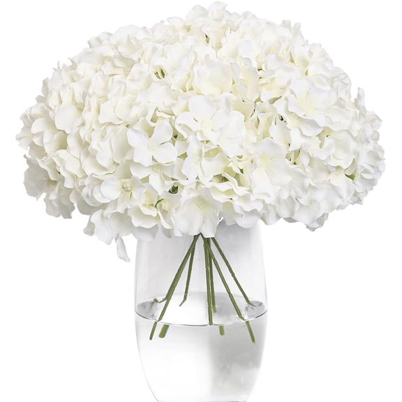 Hydrangea Artificial Flowers with Stems 12pcs Silk Blue Flower Heads for Office Home Party Wedding Centerpiece Decoration Bouquets DIY Floral Decor (Sky Blue)
