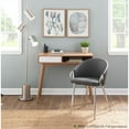 thumbnail image 3 of LumiSource Chrome Metal, Grey PU Claire Chair - Set of 2, 3 of 13