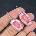 thumbnail image 2 of Natural Pink Kunzite Gemstone 925 Sterling Silver Jewelry Earring 1.77", 2 of 2