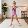 thumbnail image 5 of Aideaone Girls Gymnastics Leotards 2 Pack Sleeveless Rhinestone Biketards Sparkle Printed Dance Unitard Ballet Training Bodysuit for Little Girls 4-10Y, 5 of 8