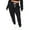 Black, variant on POSESHE Women's Plus Size Sweatpants, Drawstring Slim Fit High Waisted Workout Pants, L-5XL