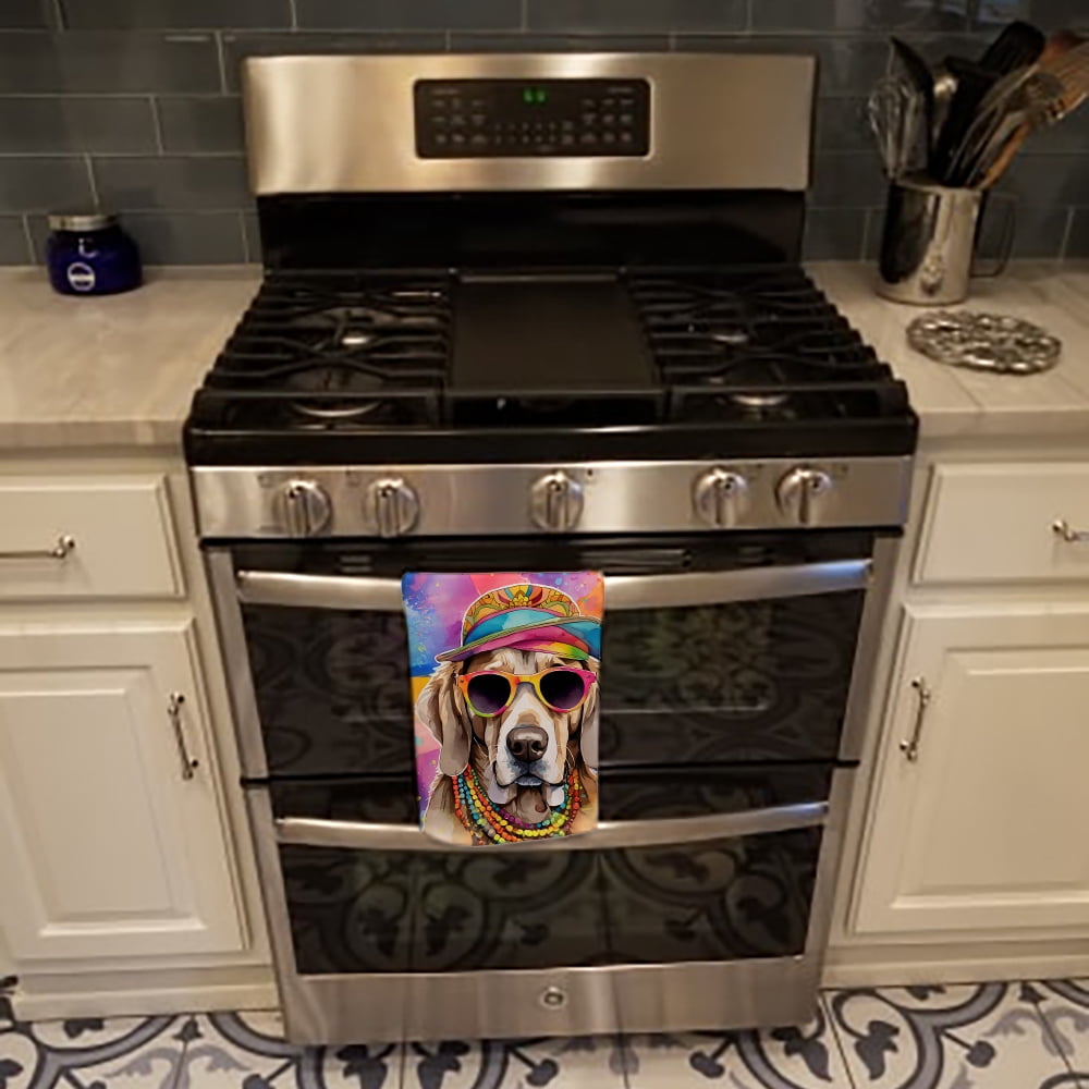 Weimaraner Hippie Dawg Kitchen Towel 15 in x 25 in