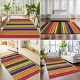 thumbnail image 4 of Area Rug 4x6ft, Vintage Mexico Colorful Stripe Washable Rugs for Living Room Bedroom, Abstract Ombre Rainbow Pattern Soft Non-slip Area Rugs Rectangle Floor Carpet for Dining Room, 4 of 9