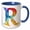 Blue/White, variant on 3drose, Colorful Monogram Letter R, 11oz Two-tone Yellow Mug