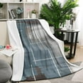 thumbnail image 2 of Warm Soft Flannel Graffiti Blanket Aqua Gray Cyan Teal Throw Blanket for Bedroom Sofa Decor Breathable All-Season Throw Blanker for Kid Girl Woman 50x60in, 2 of 5