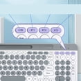 thumbnail image 4 of 2.4G Wireless  Keyboard Mouse Set, Waterproof Double Mode Wireless Computer Keyboard Mouse Set Rechargeable Retro Style Quiet Operation  for Home White, 4 of 7