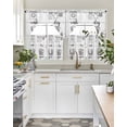 thumbnail image 4 of Laundry Room Swag Kitchen Curtains Sets for Windows 24 Inch Length, Cartoon Wash Dry Fold Repeat Simple Lines Art Short Window Curtain Panels Swags Valances and Tiers 3 Piece Set for Cafe/Dining Room, 4 of 5