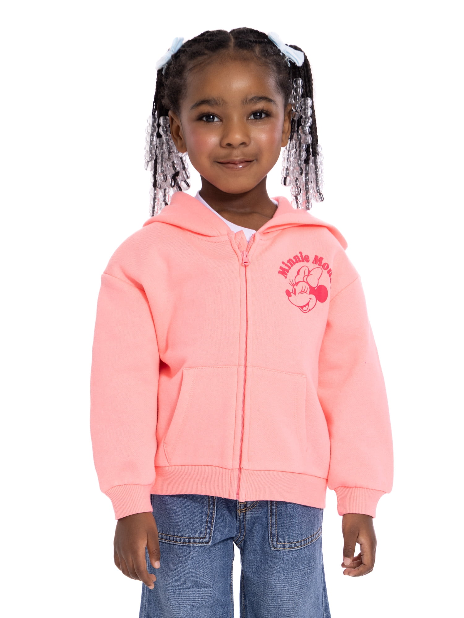 Minnie Mouse Toddler Girls' Full Zip Graphic Hoodie, Sizes 12M-5T