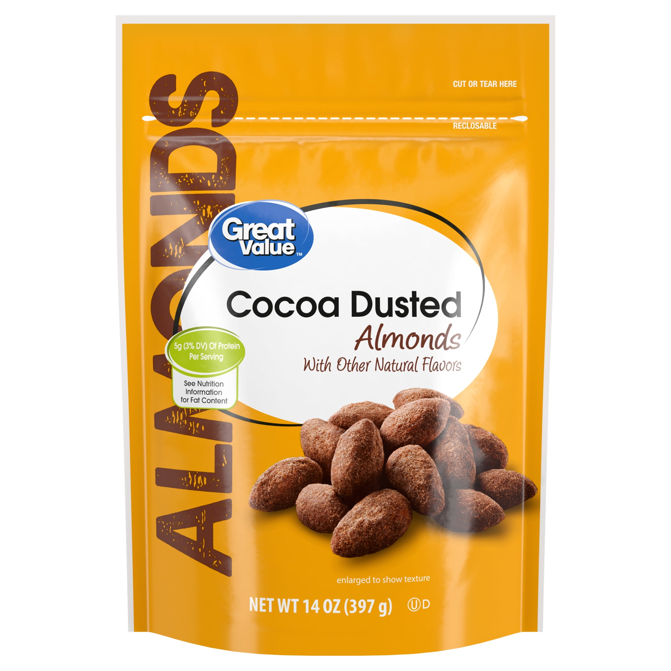 (6 pack) Great Value Cocoa Roasted Almonds, 14 oz