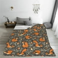 thumbnail image 5 of Honeii Fox And Mushroom Print Fleece Blanket - Throw Blanket for Bed, Sofa, Couch, Camping, and Travel , Microplush Ultra Soft Warm Blanket-50"x40", 5 of 7