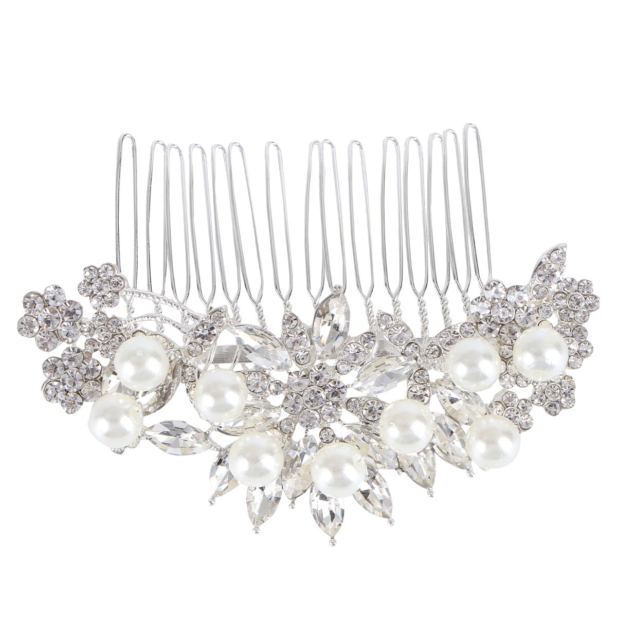 Bridal Wedding Hair Comb Crystal Diamante Petal Hair Comb Clip Prom Sticks