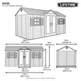 thumbnail image 6 of Lifetime Lockable Polyethylene Outdoor Storage Shed, 15'. x 8', Tan & Brown (6446), 6 of 12