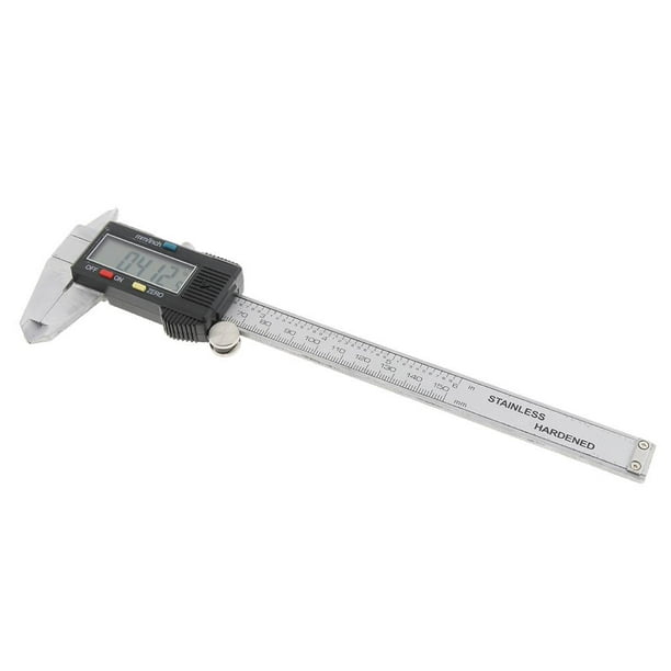 0-150mm Stainless Hardened Digital Vernier Caliper Ruler Scale mm/inch Read.