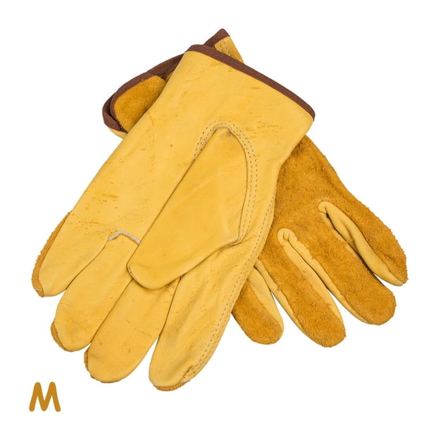 Guantes de jardinería antideslizantes a prueba de espinas guantes de trabajo de cuero con protección de manos antipinchazos 1 par Eigraketly HA5715-02B