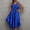 Blue, variant on Women's V Neck Ice Silk Slip Nightgown Spaghetti Strap Satin Like Sleep Dress Soft Lightweight Breathable Summer Lounge Nightshirt Elegant Comfortable Homewear Sleepwear