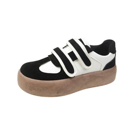 OJSFQUFP Womens Shoes Women s Fashion Casual Sports Running Sneakers Thick Bottom Shake Canvas Shoes Work Flats Office Shoes Womens Ballet Shoes Black 40