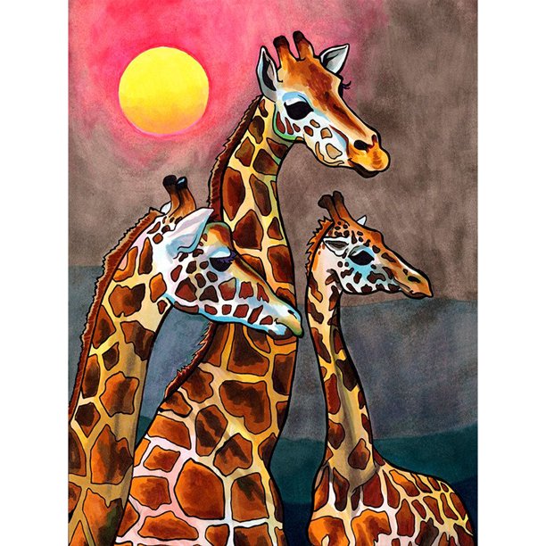 Diamond Painting (DE6115) 5D DIY Square Kit Jirafa con Amor (FH329) 45x60cm FLhrweasw Nuevo