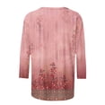 thumbnail image 5 of Pompotops T-shirt Mode Imprimé Ample Manches 3/4 Blouse Col Rond Tops Décontractés Liquidation, 5 of 5