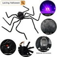 thumbnail image 7 of Giant Spiders Halloween Decorations Outdoor, Light Up Black Hairy Spider, Halloween Glowing Plush Spider Props for Indoor Outdoor Yard Party Halloween Decor, 7 of 7