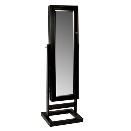 Mele Designs Verona Mirrored Jewelry Armoire in Java Finish