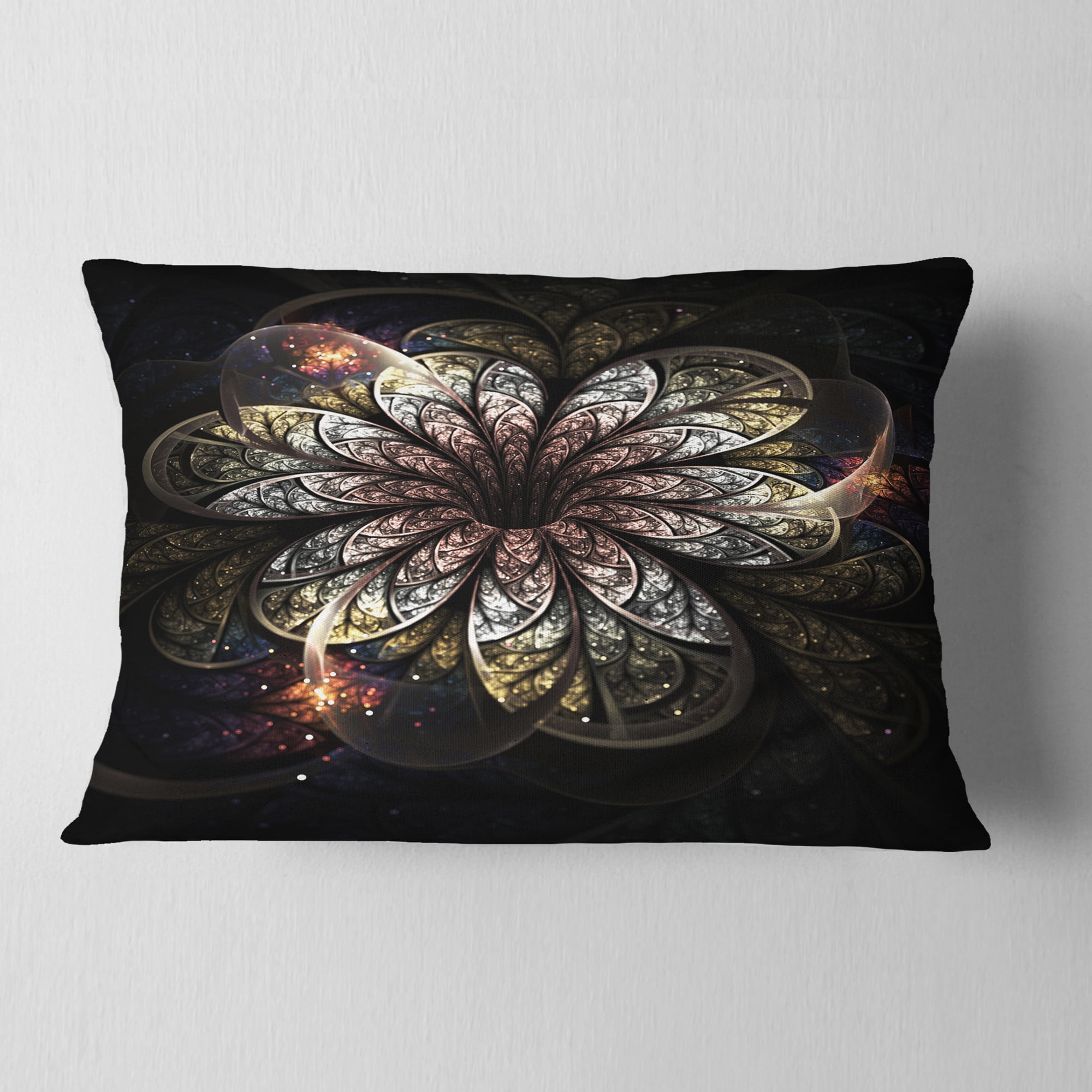 Designart 12" x 20" Gold Polyester Throw Pillow