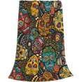 thumbnail image 3 of Skull Cozy Blanket Fleece Soft Throw Blanket for Couch Bed Flannel Comfy Warm Blankets for Winter Men Adults Teens Decorative Microfiber Lightweight Blanket 50x60 Inches, 60Inx50In, 3 of 6