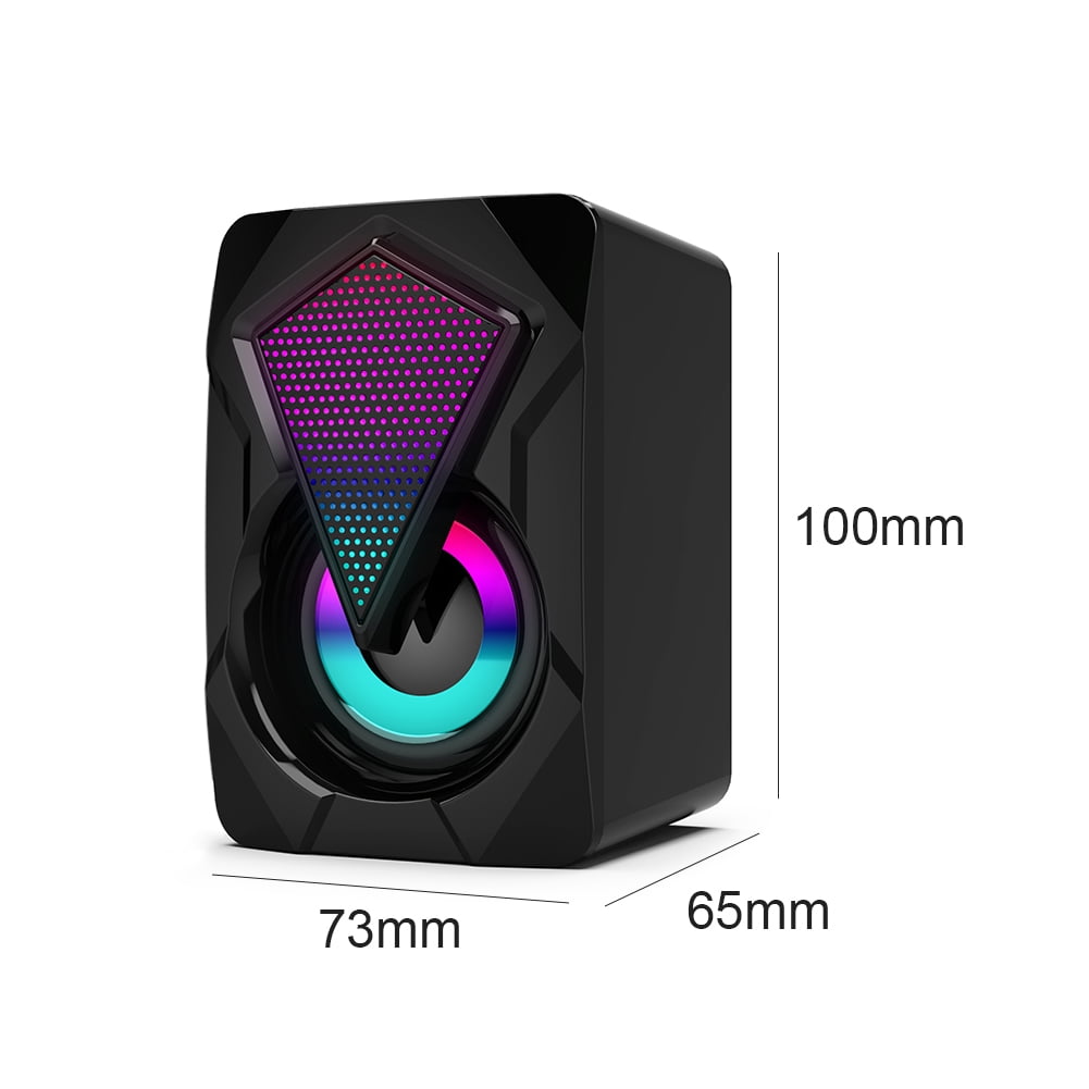 rudenlos X2 Computer Speakers USB Powered 3Wx2 Bass Speakers with RGB