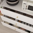 thumbnail image 3 of OXYLIFE White 3-Drawer Kitchen Pantry Storage Cabinet with Display Shelf for Home Office, 70.8" Tall, 3 of 4