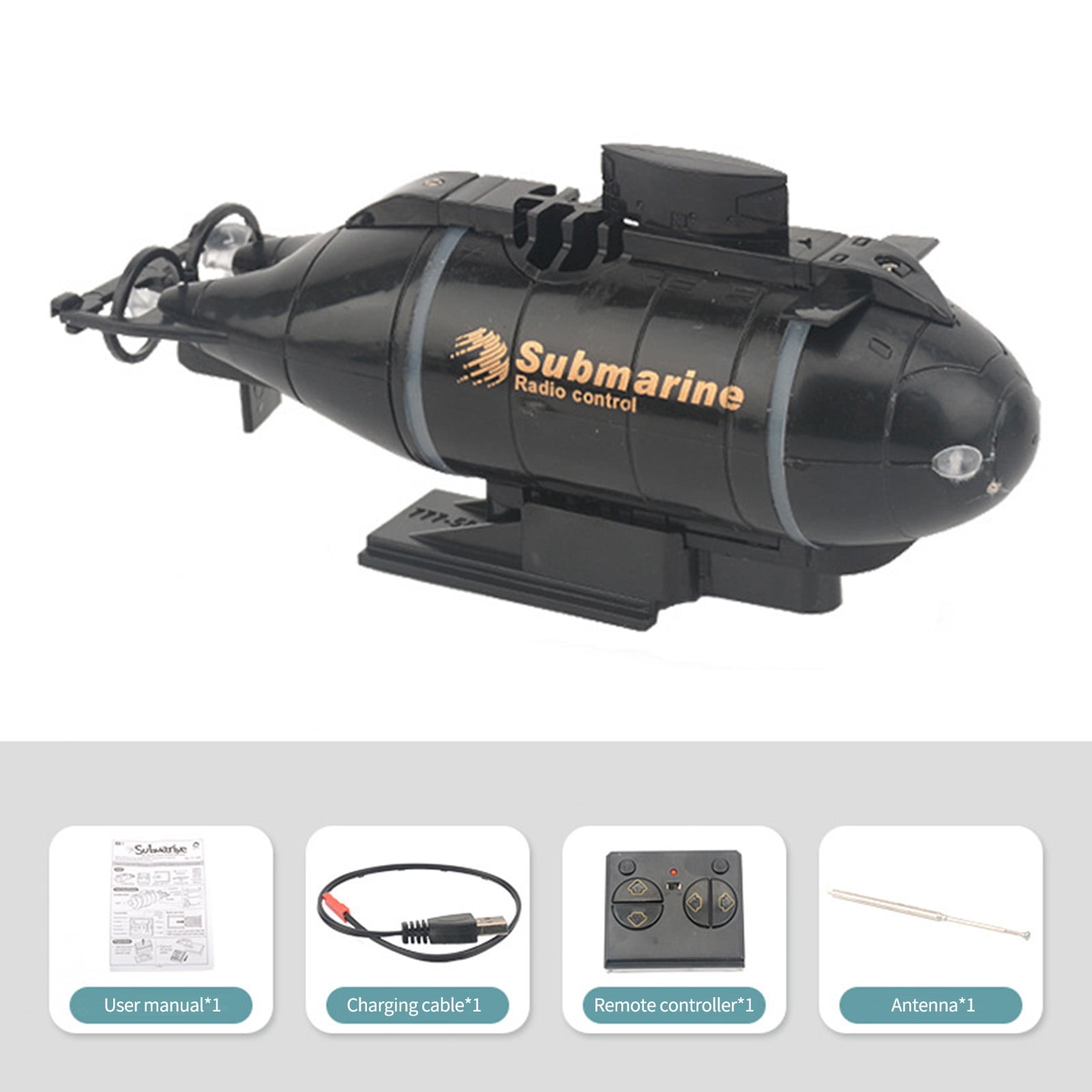 Mini Submarino RC Recargable De 6 Canales – Impermeable Y Con Control Remoto 2.4 GHz, Ideal Para Bañera Y Piscina