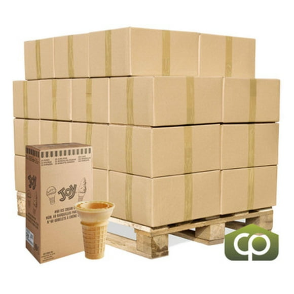 JOY #60 Flat Bottom Cake Ice Cream Cone, Professional Bulk Pallet, 484/Case (24 Cases/Pallet) – Total 11,616 Cones