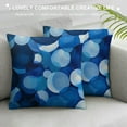 thumbnail image 3 of Chilfamy  Modern Blue Geometric Dots Farmhouse Sofa Pillowcase Watercolor Abstract Blue Geometry White Sofa Cushion Cover Chinoiserie Pillow Cover Case for Sofa Living Room, 3 of 5