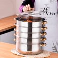 thumbnail image 3 of 2/3/4/5 Tiers Stainless Steel Steamer Pot Food Veg Cooker Pot Cooking Pan Steaming Pot Dim Sum Cookware Steamer Kit 28/30cm, 3 of 13