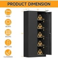 thumbnail image 4 of Metal Storage Cabinet with Locking Doors and 4 Adjustable Shelves,71" Tall Metal Garage Storage Cabinet,Metal Cabinet Storage for Office,Home,Garage,Gym,School (Black/ Required-Assembly), 4 of 8