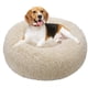 thumbnail image 1 of Cesta redonda para perros, cojín para gatos, cesta tipo donut, cesta para perros, cama para gatos extrasuave, cómoda y bonita, cojín para gatos y perros pequeños y medianos, 50 cm, gris oscuro (blanco, 1 of 5