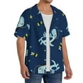 thumbnail image 2 of Kdxio Men'S Hawaiian Shirt For Men Short Sleeve Shirt Space Dinosaur Summer Casual Holiday Beach Button Down T-Shirts, 2 of 5