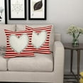 thumbnail image 6 of Valentines Day Pillow Covers 16X16 Inch Red White Stripes White Heart Decorative Square Pillow Cases Valentine''s Day Cotton Linen Throw Pillows Set of 2 Home Decor for Sofa Porch Couch Outdoor, 6 of 6
