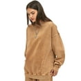 thumbnail image 4 of BEGOING Women's Plus Size Crewneck Sweatshirts Long Sleeve Midweight Casual Pullover Tops,All Gender Retro Washed Solid Color Sweatshirt Oversized Loose Fit Drop Shoulder Fashion Tee,Brown S-XL, 4 of 8