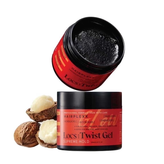 Hairplexx Glow Loc & Twist Gel – Supreme Hold for Locs, Retwists & Twists – Deep Moisture Scalp Nourishment – With Shea Butter, Biotin & Castor Oil – 150ml / 5.07oz
