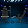 thumbnail image 3 of PayLessHere Racing Gaming Chair Office, PU Leather Lumbar Support, Massage Office Chair , Grey, 3 of 7